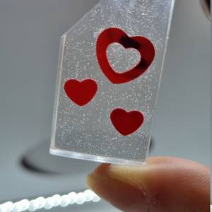 Schlüsselanhänger Herzset mit roten Herzen Bild 7