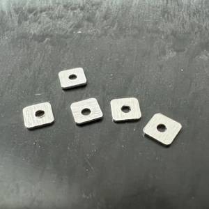 5 x quadratische Scheiben 925-Silber, gebürstet, 4 mm - D54 Bild 1
