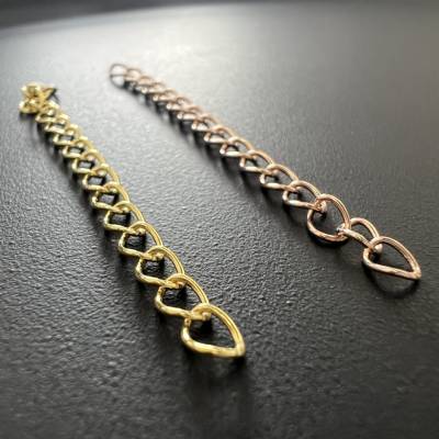 Verlängerungskettchen, 925-Silber, vergoldet, roségold, 5 cm