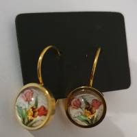 Ohrhänger Gold, vintage, Blumen, Tulpen Bild 1