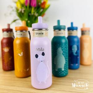 Kinder Trinkflasche personalisiert aus Edelstahl | Kita | Trixie | Kinderflasche | Wasserflasche | Schule | Trinkfasche Bild 2