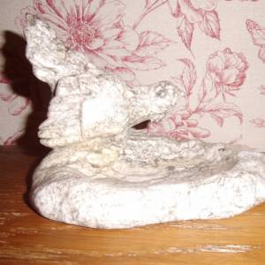 Marmorschale Visitenkartenschale Seifenschale Antik Shabby French Marmorfigur Marmorskulptur Rebhuhn Vogel Bild 1