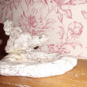 Marmorschale Visitenkartenschale Seifenschale Antik Shabby French Marmorfigur Marmorskulptur Rebhuhn Vogel Bild 2