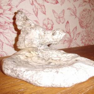 Marmorschale Visitenkartenschale Seifenschale Antik Shabby French Marmorfigur Marmorskulptur Rebhuhn Vogel Bild 4