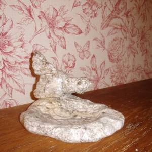 Marmorschale Visitenkartenschale Seifenschale Antik Shabby French Marmorfigur Marmorskulptur Rebhuhn Vogel Bild 5