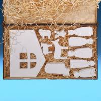 11-teilige Krippe zur Advents -und Weihnachtszeit, gegossen aus Keraflott, verpackt in einer Holzbox Bild 4