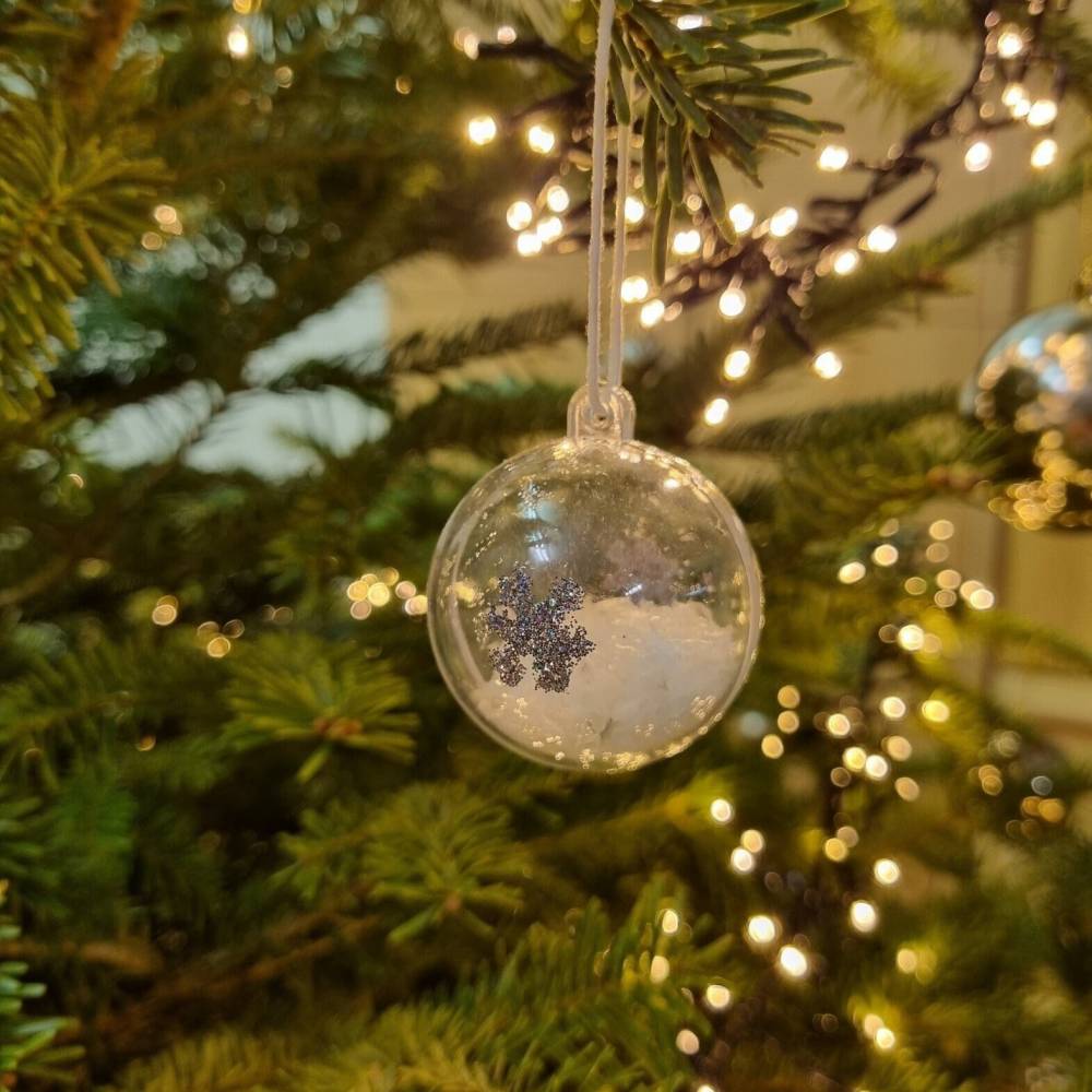 Klare Weihnachtskugeln befüllt, 4 Stück