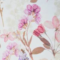 ♕ weißer Jersey mit pastelligen Wiesenblumen Blüten Blätter 50 x 150 cm Nähen Stoff ♕ Bild 4