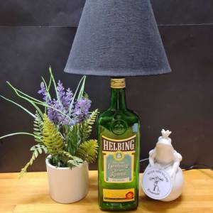 Helbig Hamburg s feiner Kümmel - Flaschenlampe, Bottle Lamp 0,7 l - Handmade UNIKAT Upcycling Bild 4
