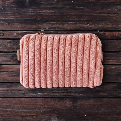 Mini-Börse aus flauschigem Breitcord, altrosa