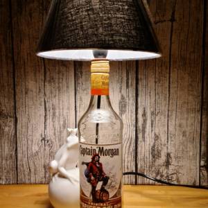 Captain Morgan Flaschenlampe, Bottle Lamp 0,7 l - Handmade UNIKAT Upcycling Bild 6