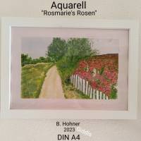 Aquarell, DIN A4 "Rosmarie's Rosen", original & signiert Bild 3