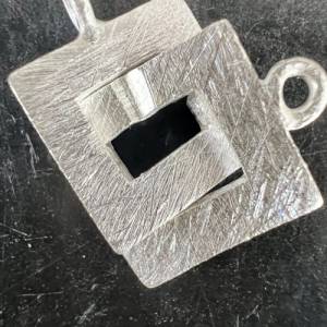 Quadrat-Quadrat-Verschluss aus 925er Silber gebürstet, 12mm - D3 Bild 4
