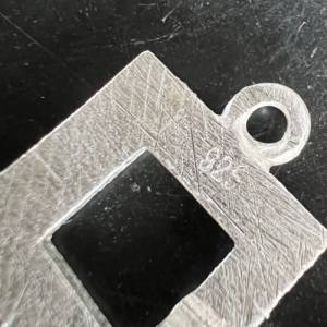 Quadrat-Quadrat-Verschluss aus 925er Silber gebürstet, 12mm - D3 Bild 5