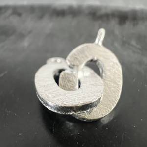 Ovalförmiger-Verschluss aus 925-Silber, gebürstet, 18x10 mm - D2 Bild 5