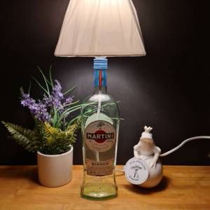 Martini 1,0 L - Flaschenlampe, Bottle Lamp - Handmade UNIKAT Upcycling Bild 2