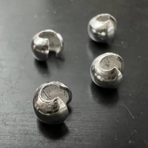 4 x 925-Silber Kaschierkugeln, Klappkaschierperlen, verschiedene Größe: 3mm oder 4mm Bild 3
