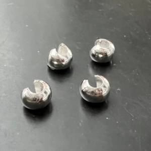 4 x 925-Silber Kaschierkugeln, Klappkaschierperlen, verschiedene Größe: 3mm oder 4mm Bild 4
