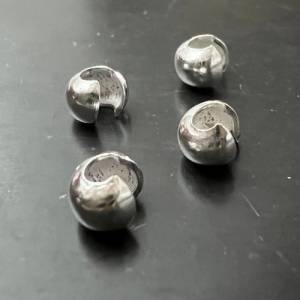 4 x 925-Silber Kaschierkugeln, Klappkaschierperlen, verschiedene Größe: 3mm oder 4mm Bild 6