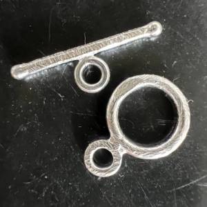 Knebel Verschluss / Ring-Stab Verschluss aus 925er Silber gebürstet, 12 mm - C2 Bild 6