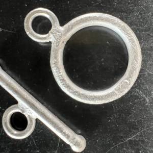 Knebel Verschluss / Ring-Stab Verschluss aus 925er Silber gebürstet, 12 mm - C2 Bild 9