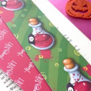 Halloween Poison Gift-Fläschchen Lesezeichen, laminiertes Lesezeichen aus Papier, handgemachtes Lesezeichen mit Giftflas Bild 3