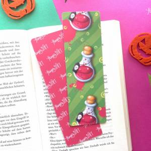 Halloween Poison Gift-Fläschchen Lesezeichen, laminiertes Lesezeichen aus Papier, handgemachtes Lesezeichen mit Giftflas Bild 5
