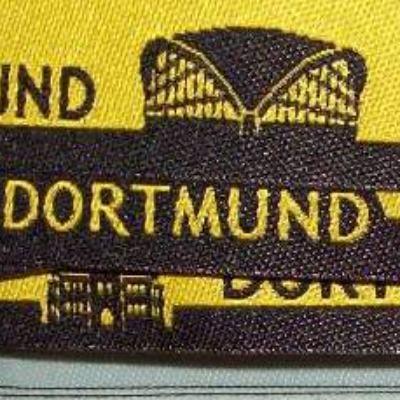 Webband Dortmund Skyline in schwarz gelb   - 15 mm breit 200 cm lang -