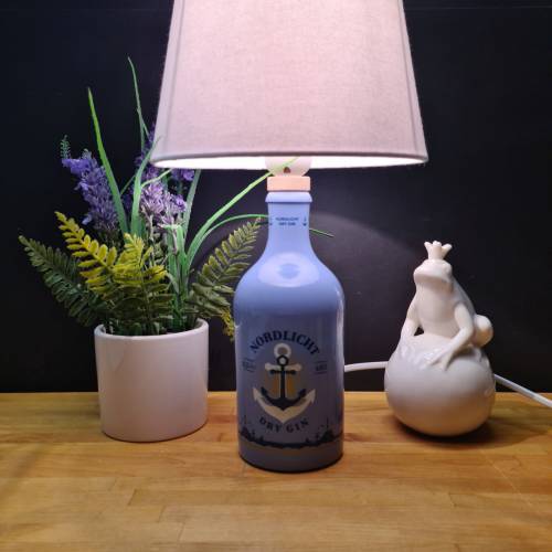 NORDLICHT GIN 0,70 L Flaschenlampe, Bottle Lamp - Handmade UNIKAT Upcycling