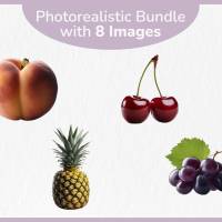 Obst & Früchte PNG Stockphoto Bundle - 8 Fotorealistische Bilder, Transparenter Hintergrund - Kommerziell Nutzbar Bild 2