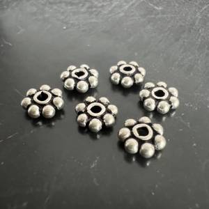 2 x Blümchen / Blumen aus 925-Silber, geschwärzt, 5,5 mm - D58 Bild 3