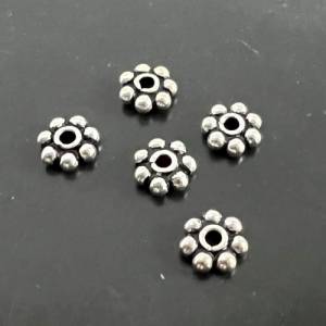2 x Blümchen / Blumen aus 925-Silber, geschwärzt, 5,5 mm - D58 Bild 6