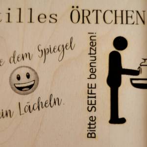 Holzbild fürs Gäste WC | Regeln fürs Badezimmer | Toilettenregeln als Deko fürs Bad | Einzugsgeschenk Bild 9