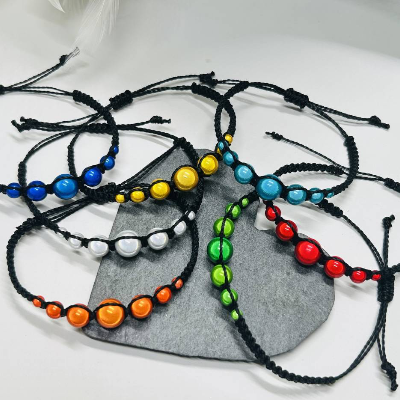 Handgeknotete Armbänder, Makramee, Miracle Beads , größenverstellbar, Farbwahl