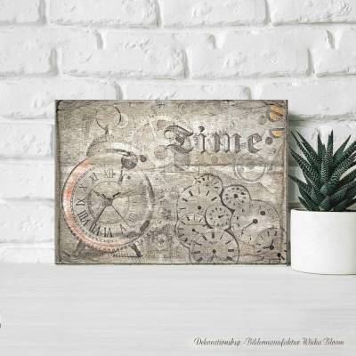 TIME, Motiv Uhr im VintageStyle, DIGITALES BILD ZUM DOWNLOAD & DRUCKEN Wanddeko Poster Karte Geschenkidee günstig kaufen