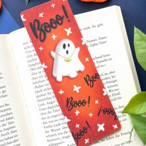 Halloween Geist Lesezeichen, laminiertes Lesezeichen aus Papier, handgemachtes Lesezeichen mit coolem Halloween-Geist, m Bild 4