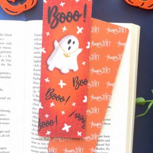 Halloween Geist Lesezeichen, laminiertes Lesezeichen aus Papier, handgemachtes Lesezeichen mit coolem Halloween-Geist, m Bild 5