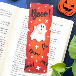 Halloween Geist Lesezeichen, laminiertes Lesezeichen aus Papier, handgemachtes Lesezeichen mit coolem Halloween-Geist, m Bild 7