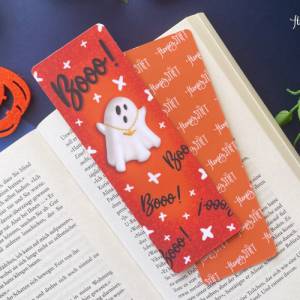 Halloween Geist Lesezeichen, laminiertes Lesezeichen aus Papier, handgemachtes Lesezeichen mit coolem Halloween-Geist, m Bild 8