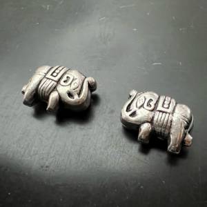 2 x ersilberte Kupfer Elefanten, geschwärzt, 16 x 12 mm - E11 Bild 7