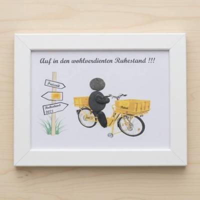 Steinbild Postzusteller personalisiert – Einzigartiges Geschenk zum Ruhestand STB-196