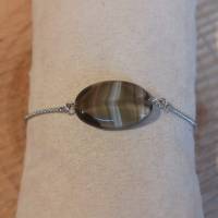 Armband mit Sliderverschluss und Murano-Glasperle schwarz-meliert Bild 2