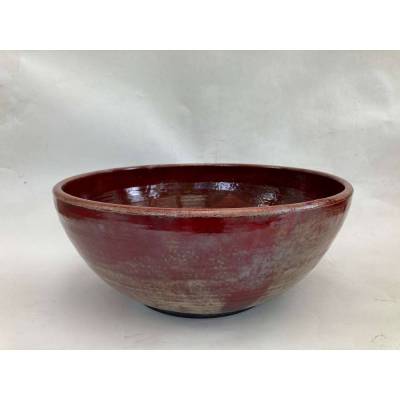 Waschbecken / Raku / Rot / Antik  Ø 41 cm Höhe 16,5 cm