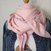 Musselintuch XXL rosa - Halstuch Damen groß - Stilltuch für Baby 130x130 cm