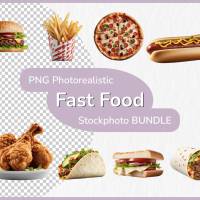 Fast Food PNG Stockphoto Bundle - 8 Fotorealistische Bilder, Transparenter Hintergrund - Kommerziell Nutzbar Bild 1