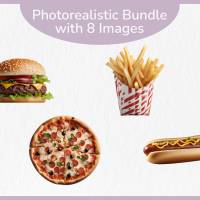 Fast Food PNG Stockphoto Bundle - 8 Fotorealistische Bilder, Transparenter Hintergrund - Kommerziell Nutzbar Bild 2