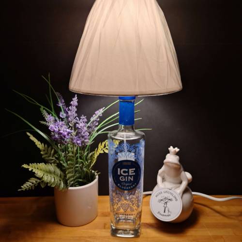 ICE GIN Lubuski - Flaschenlampe 0,5 L , Bottle Lamp - Handmade UNIKAT Upcycling