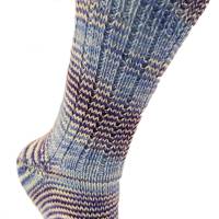 handgestrickte Socken, Größe 36/37, 4-fach Sockenwolle, Blau, selbstgefärbt Bild 3