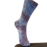 handgestrickte Socken, Größe 36/37, 4-fach Sockenwolle, Blau, selbstgefärbt Bild 4