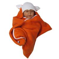 baby wrap kuscheliger schlafsack - strampelsack  aus fleece " fuchs " in sternenform Bild 1